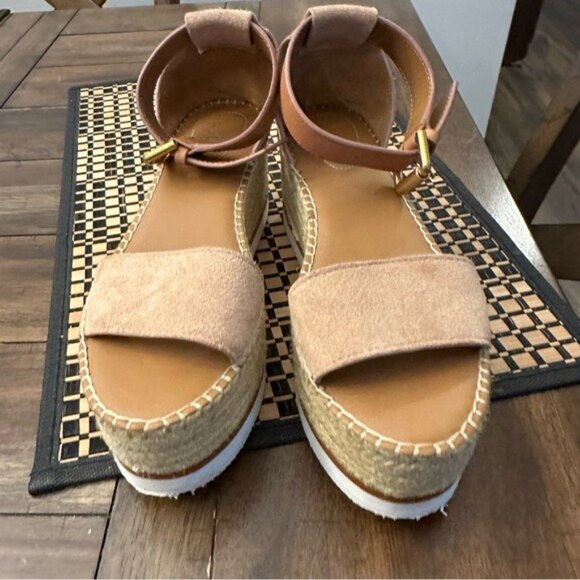 See by Chloé Glyn Platform Espadrille Wedge Sandals Women’s Size 7 - Picture 3 of 13